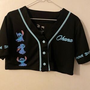Disney Stitch Black Shirt with Blue Accents